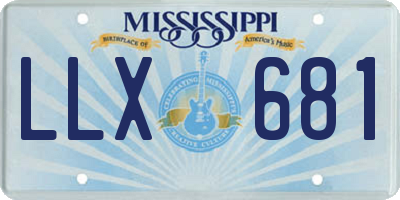MS license plate LLX681