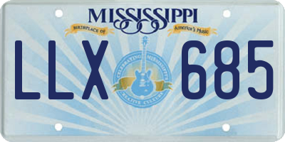 MS license plate LLX685