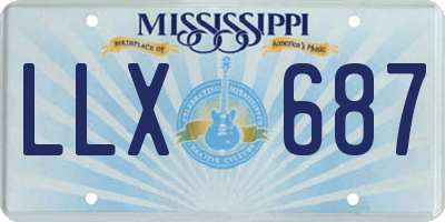 MS license plate LLX687