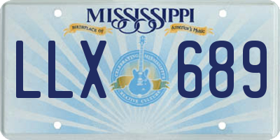 MS license plate LLX689