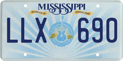 MS license plate LLX690