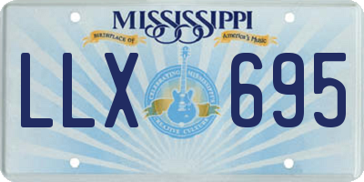 MS license plate LLX695
