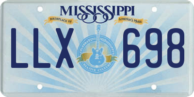 MS license plate LLX698