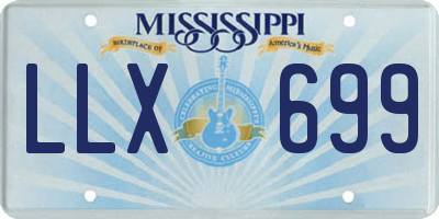 MS license plate LLX699