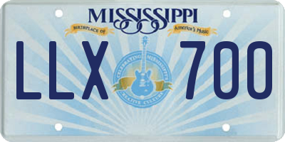 MS license plate LLX700