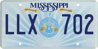 MS license plate LLX702