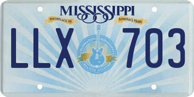 MS license plate LLX703