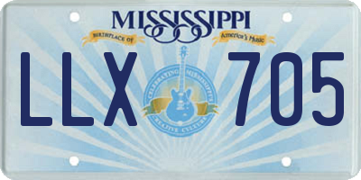 MS license plate LLX705