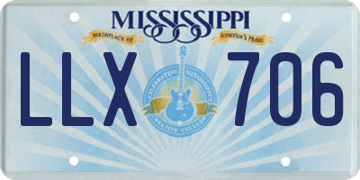 MS license plate LLX706