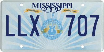 MS license plate LLX707