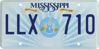 MS license plate LLX710