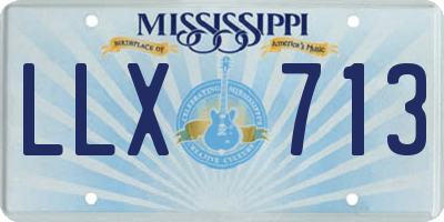 MS license plate LLX713