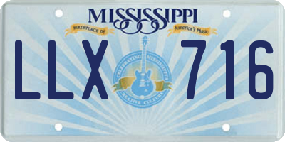 MS license plate LLX716