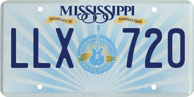 MS license plate LLX720