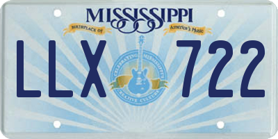 MS license plate LLX722
