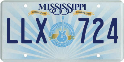 MS license plate LLX724