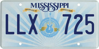MS license plate LLX725
