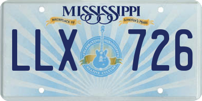 MS license plate LLX726