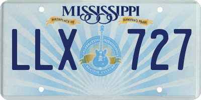 MS license plate LLX727
