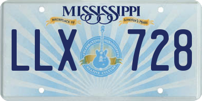 MS license plate LLX728
