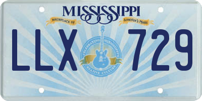MS license plate LLX729