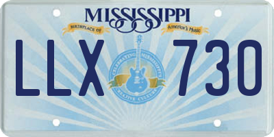 MS license plate LLX730