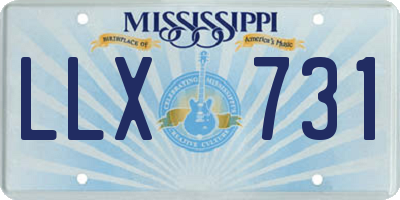 MS license plate LLX731