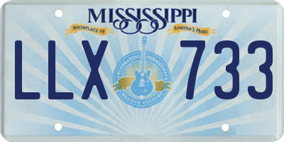 MS license plate LLX733