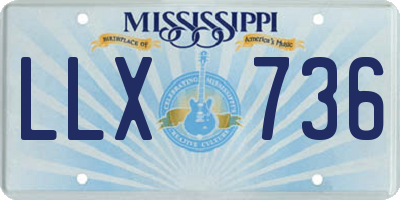 MS license plate LLX736