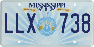 MS license plate LLX738