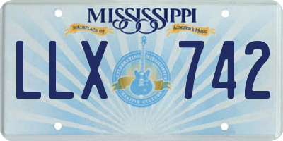 MS license plate LLX742