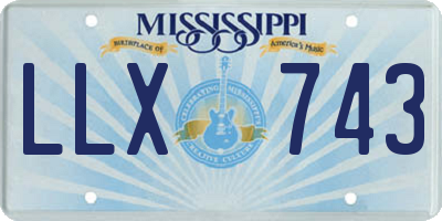 MS license plate LLX743