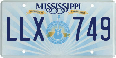 MS license plate LLX749