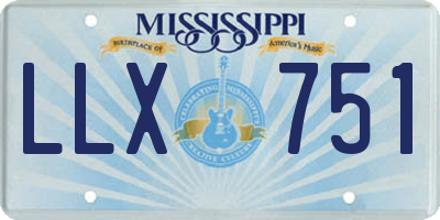 MS license plate LLX751