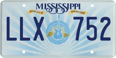 MS license plate LLX752