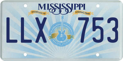 MS license plate LLX753