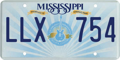 MS license plate LLX754