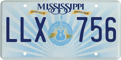 MS license plate LLX756