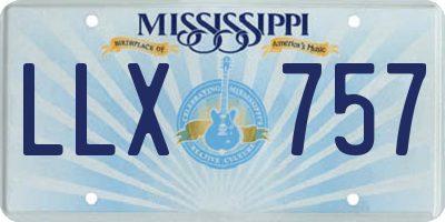 MS license plate LLX757