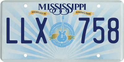 MS license plate LLX758