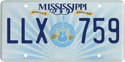 MS license plate LLX759