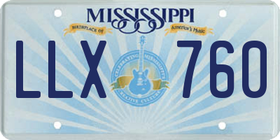MS license plate LLX760