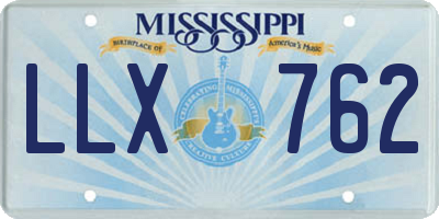 MS license plate LLX762