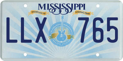 MS license plate LLX765