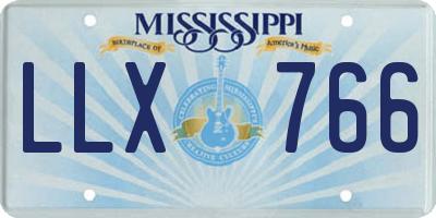 MS license plate LLX766