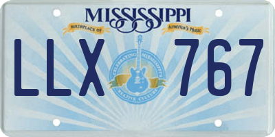 MS license plate LLX767