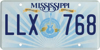 MS license plate LLX768
