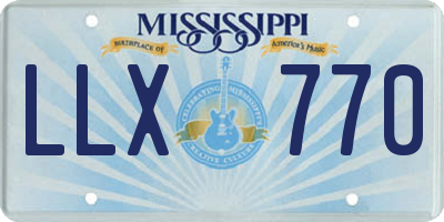 MS license plate LLX770
