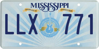 MS license plate LLX771