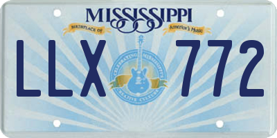 MS license plate LLX772
